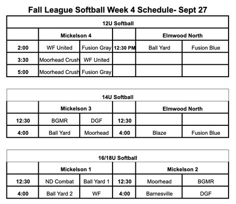 2020 Fall Softball League