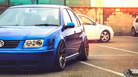 HD wallpaper: blue Volkswagen Jetta sedan, lights, tuning, Car, drives ...