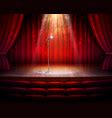 Theater stage with red and gold curtains Vector Image