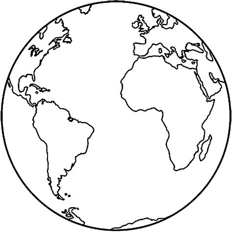 Globe Coloring Page | Earth coloring pages, Earth drawings, Earth day ...