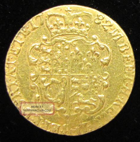 Great Britain 1782 George Iii Gold Guinea Coin