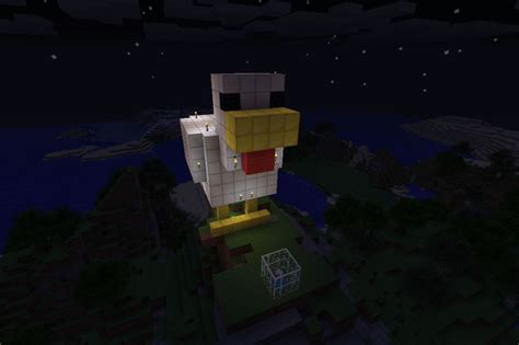 Minecraft Chicken Statue 01 (Night) by lucius-amereulius on DeviantArt