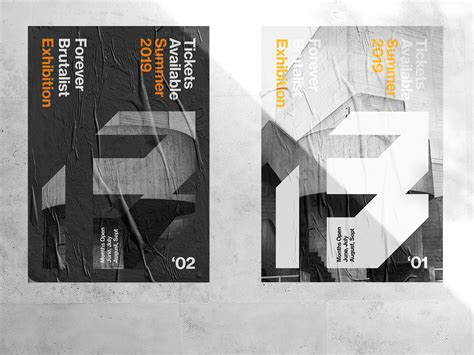 Brutalist exhibition posters by Alex Aperios on Dribbble