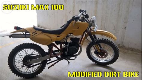 Suzuki Max 100 modified to dirt bike - YouTube