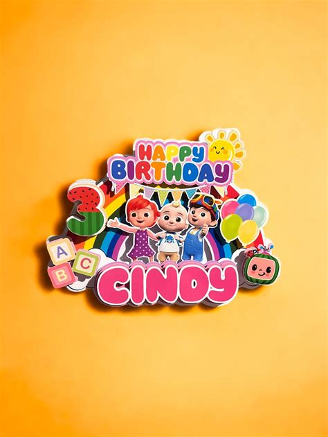 Kids Cartoon Cake Topper Cartoon Cake Topper Melon Theme - Etsy