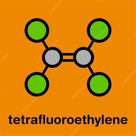 Tetrafluoroethylene molecule, illustration - Stock Image - F027/9578 - Science Photo Library