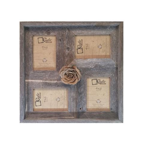 4x6 Multi-Direction Rustic Barn Wood Collage Frame - Rustic Decor