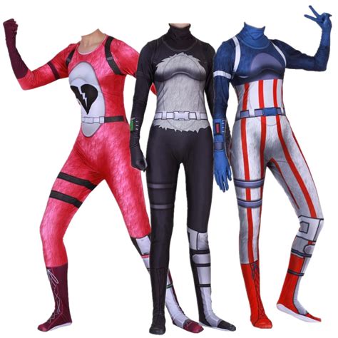 Women Kids Game Cosplay Costume Bear Panda CUDDLE Fireworks Team Leader Zentai Bodysuit Suit ...