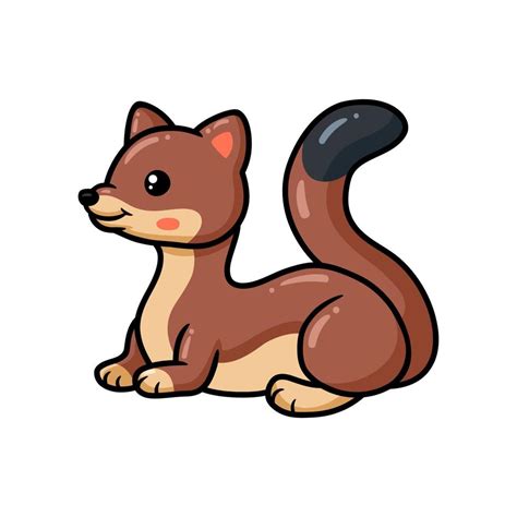 Cute little weasel cartoon posing 12014749 Vector Art at Vecteezy