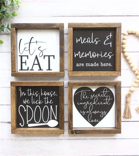 Kitchen Wall Decor Rustic Kitchen Signs Black and White | Etsy in 2021 | Kitchen decor wall art ...