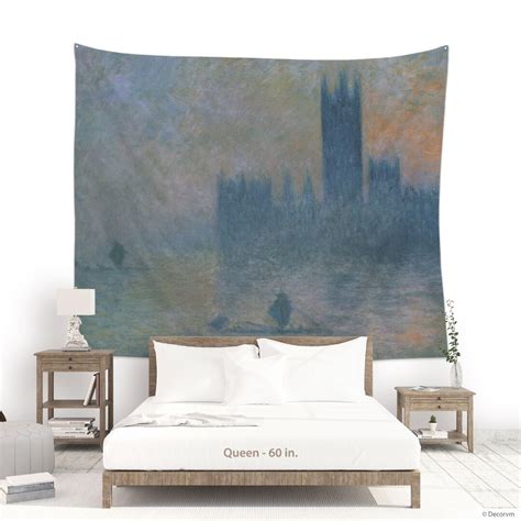 Monet Fog Painting Wall Tapestry London Landscape Printed - Etsy