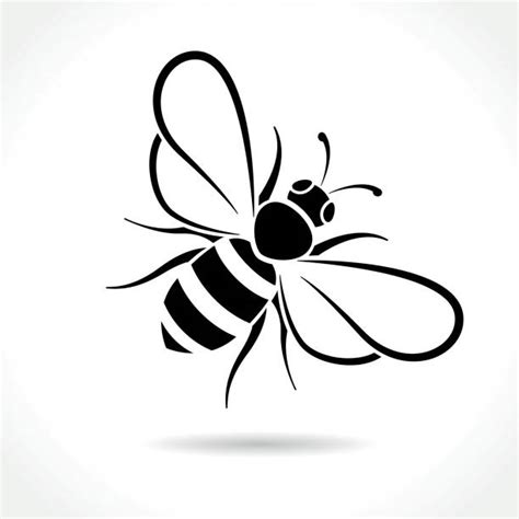 Silhouette Of A Honey Bee Art Illustrations, Royalty-Free Vector Graphics & Clip Art - iStock