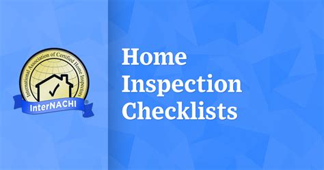 Home Inspection Checklists - InterNACHI® - 20+ Printable Home ...