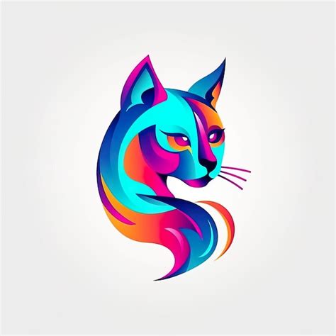 Premium AI Image | colorful cat logo