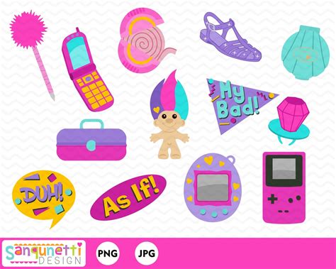 90s Clipart Nineties Retro Digtial Art Instant Download - Etsy UK