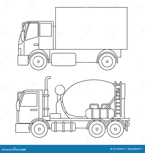 Two Simple Truck Image for Kids Stock Vector - Illustration of bumper ...