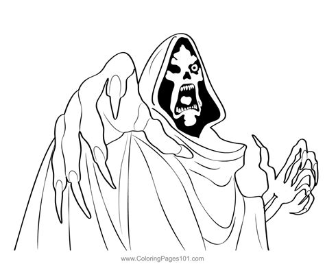 Grim Reaper Scary Coloring Page for Kids - Free Grim Reapers Printable ...