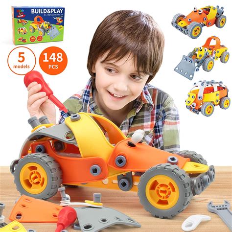 5-in-1 Building Toys for Kids - 148 Pcs Educational STEM ...