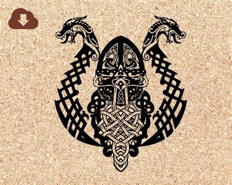 Odin Norse Scottish Mythology Viking Dragon SVG Cut File For | Etsy