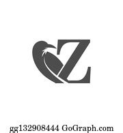 1 Letter Z And Crow Combination Icon Logo Design Clip Art | Royalty Free - GoGraph