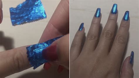 Gum-Wrapper Chrome Manicure Is Going Viral on TikTok | Allure