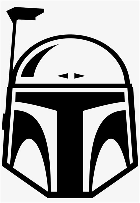 Boba Fett Helmet Black And White Transparent PNG - 1200x1200 - Free ...