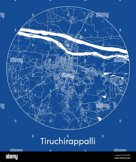 City Map Tiruchirappalli India Asia blue print round Circle vector ...