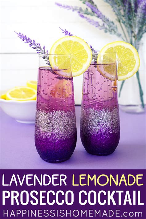 Lavender Lemonade Prosecco Cocktail - Happiness is Homemade