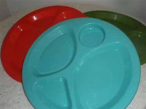 Retro Picnic Plates large plastic divided picnic plate