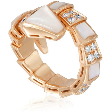 Bvlgari Serpenti 18K Pink Gold Diamond Ring - Medium - Bvlgari - Ladies ...