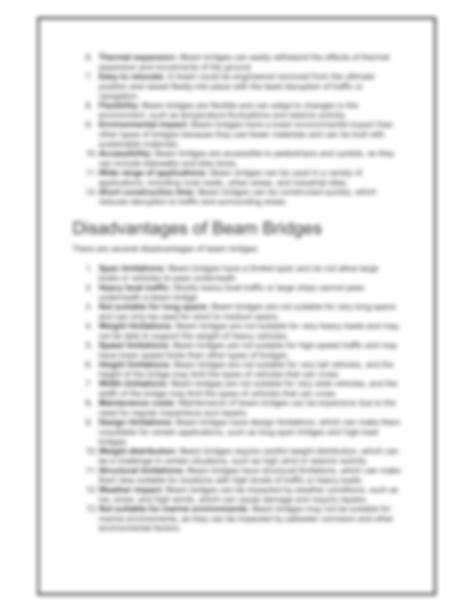 SOLUTION: Advantages and disadvantages of beam bridge - Studypool