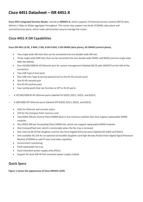 PPT - Cisco 4451 Datasheet – ISR 4451-X PowerPoint Presentation, free download - ID:7738962