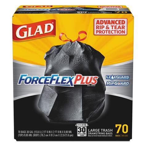 Essendant ForceFlexPlus Drawstring Large Trash Bags, 30 gal, 1.05 mil ...