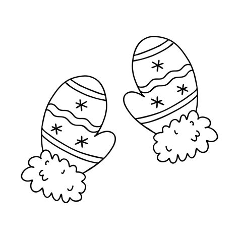 Mitten Clip Art Black And White