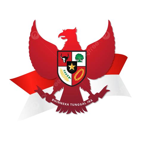 Garuda Pancasila Emblem Logo Of Indonesian With Flag Illustration Around Vector, Pancasila ...