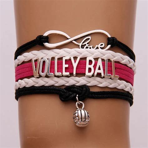 (10pcs/lot) Infinity Love VOLLEYBALL Bracelet Volleyball Charm Sport ...