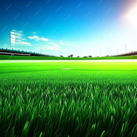 Premium AI Image | Green grass background or artificial grass soccer field background texture