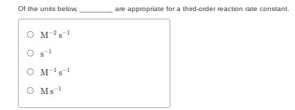 Solved Of the units below, are appropriate for a third-order | Chegg.com