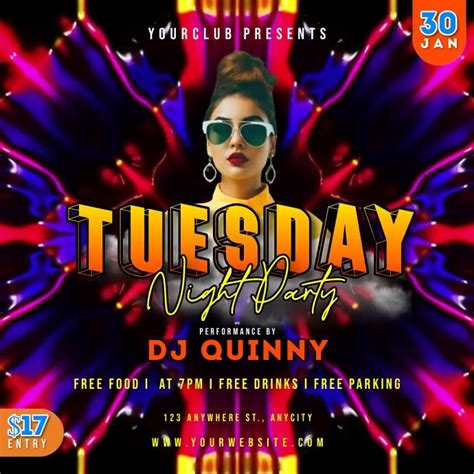 Tuesday Night Party Template | PosterMyWall