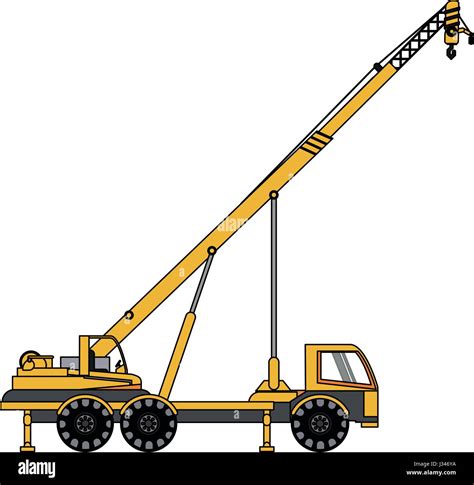 color image cartoon construction crane truck Stock Vector Image & Art ...