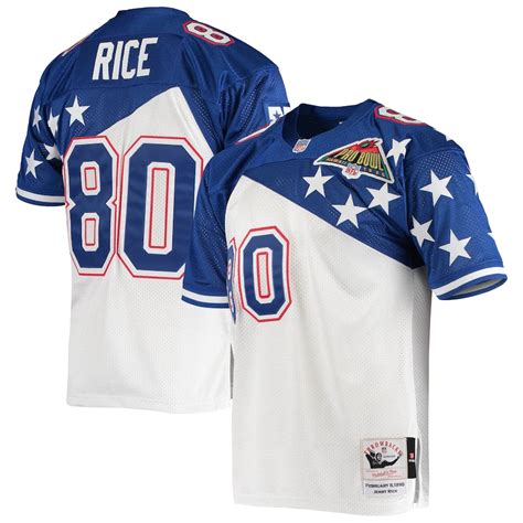 Men's NFC Jerry Rice Mitchell & Ness White Blue 1994 Pro Bowl Authentic ...