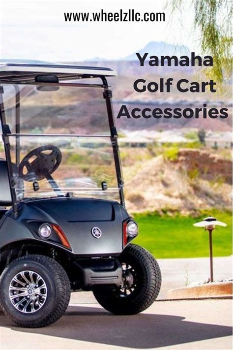 a golf cart with the words yamaha golf cart accessories on it's front and side