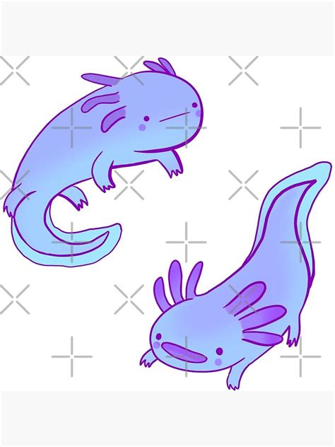 "Blue axolotls drawing" Poster for Sale by Mayarart | Redbubble