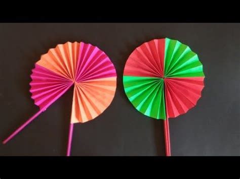 How to make a paper hand fan? | origami fan | Chinese hand fan - YouTube | Easy origami flower ...