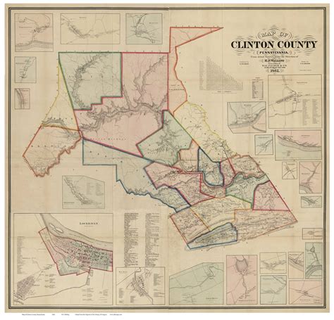 Clinton County Pennsylvania 1862 - Old Map Reprint - OLD MAPS