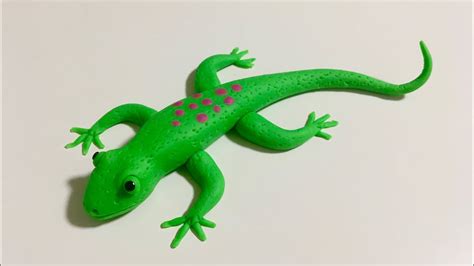 ♥️ Clay with me- make a green lizard / tiktiki | model tutorial craft ...