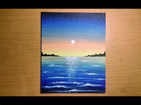 Ocean Sunset Acrylic Painting for Beginners | Sunset Landscape | Easy step by step acrylic ...