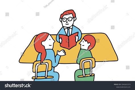 Vector Illustration School Concept Parentteacher Conference Stock Vector (Royalty Free ...