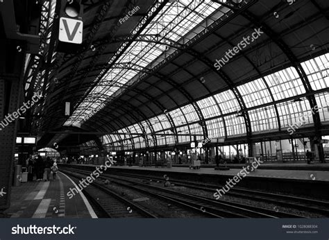 Interior Amsterdam Schiphol Train Station Historical Stock Photo ...