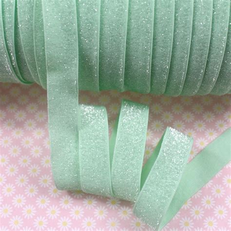 5/8" aqua frosted glitter velvet elastic ribbon for hair elastic ties accessaries,50yards/lot #M ...